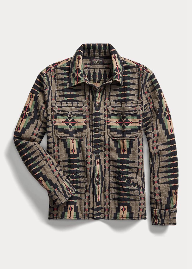 RRL シャツ メンズ カラー Brushed Jacquard Overshirt DQCUO5274